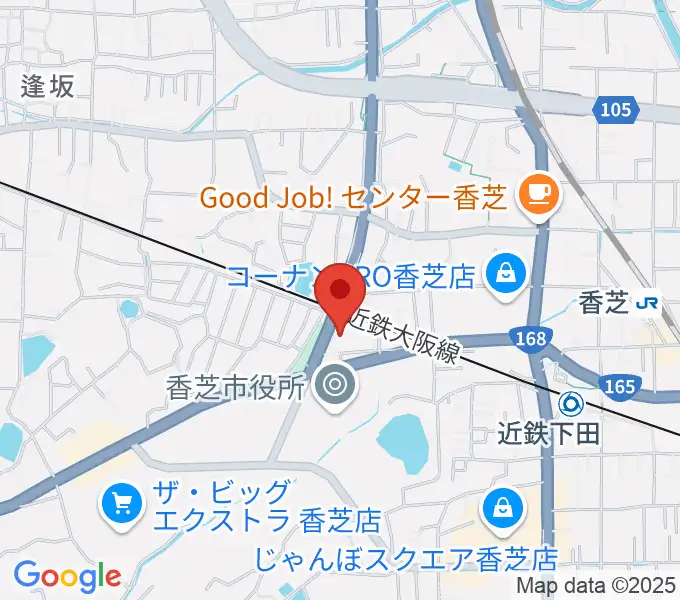 香芝市二上山博物館の地図