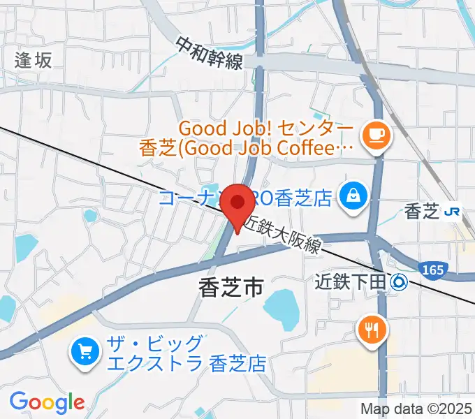 香芝市二上山博物館の地図