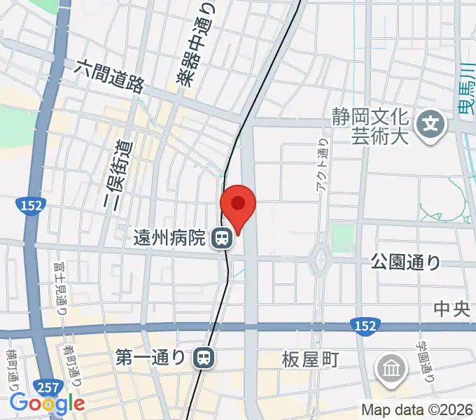 浜松文芸館の地図