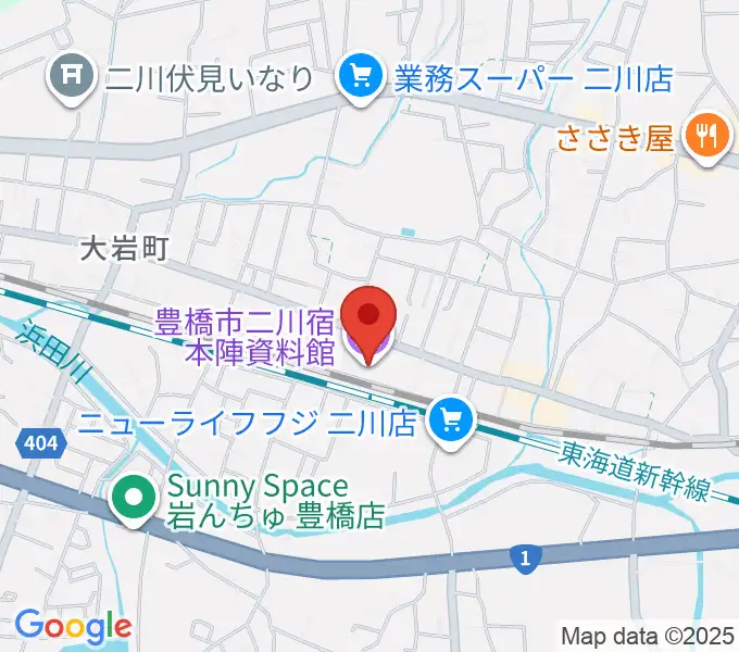 豊橋市二川宿本陣資料館の地図