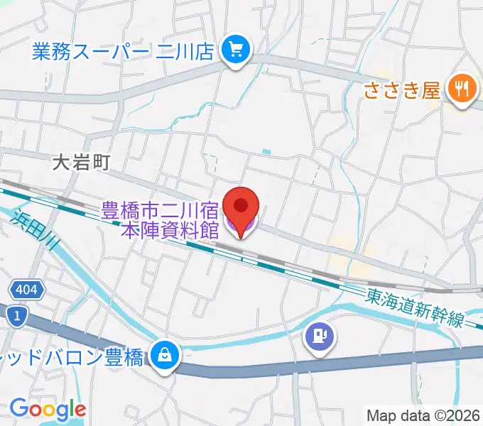 豊橋市二川宿本陣資料館の地図