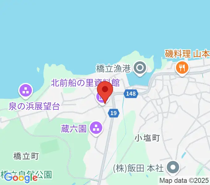 加賀市北前船の里資料館の地図