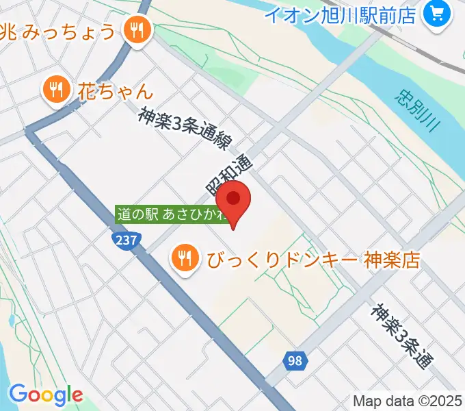旭川市博物館の地図