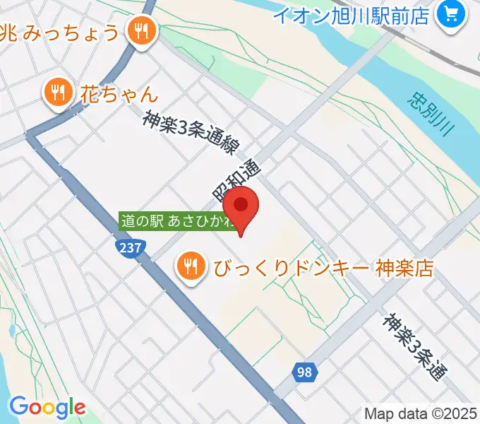 旭川市博物館の地図