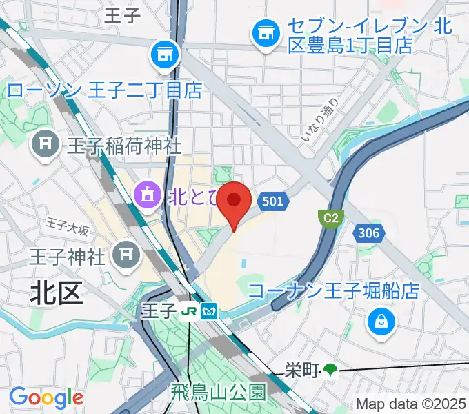 お札と切手の博物館の地図