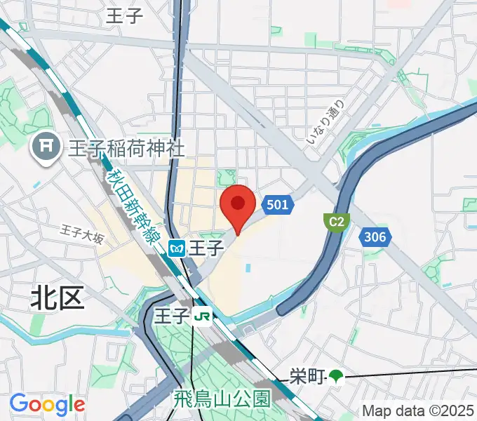 お札と切手の博物館の地図
