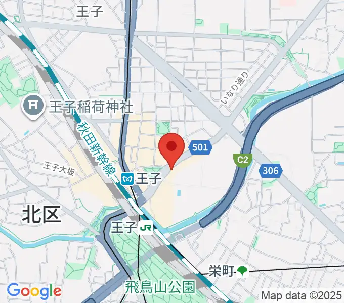 お札と切手の博物館の地図