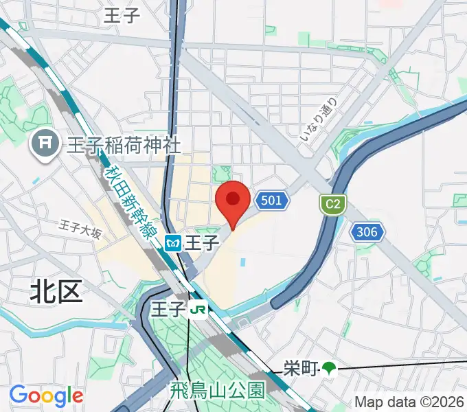 お札と切手の博物館の地図