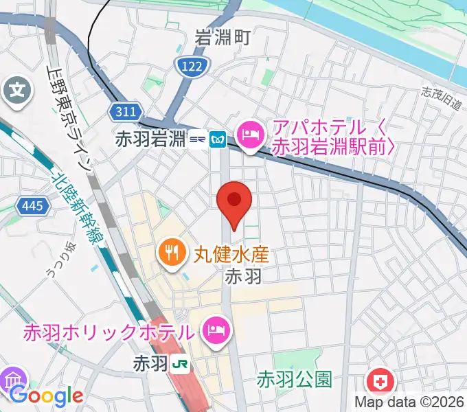 赤羽サウンドスタジオフェイスの地図