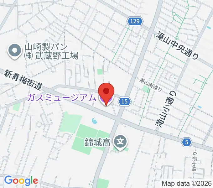 ガスミュージアムの地図