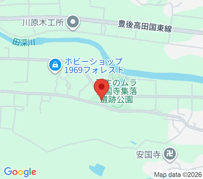 弥生のムラ国東市歴史体験学習館の地図