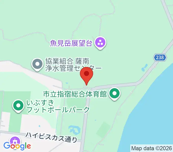 鹿児島水処理スポーツドームの地図