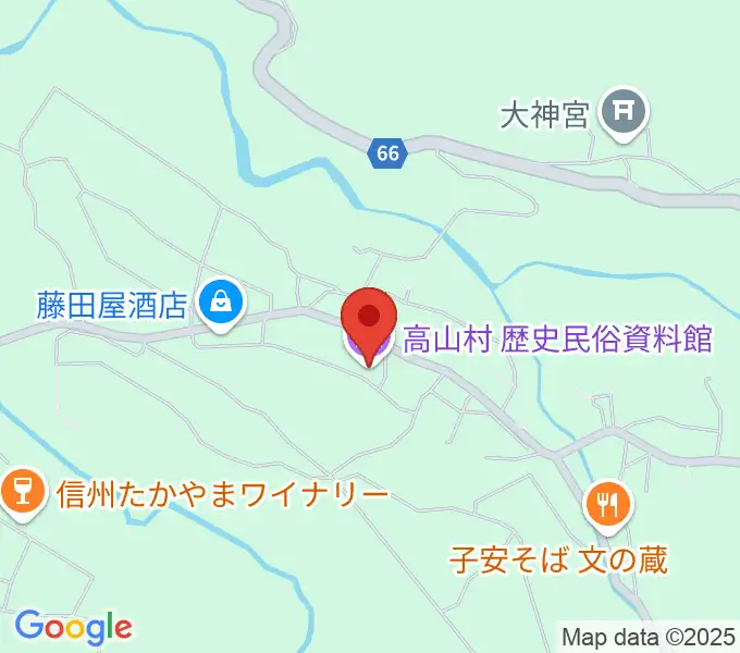 高山村歴史民俗資料館の地図