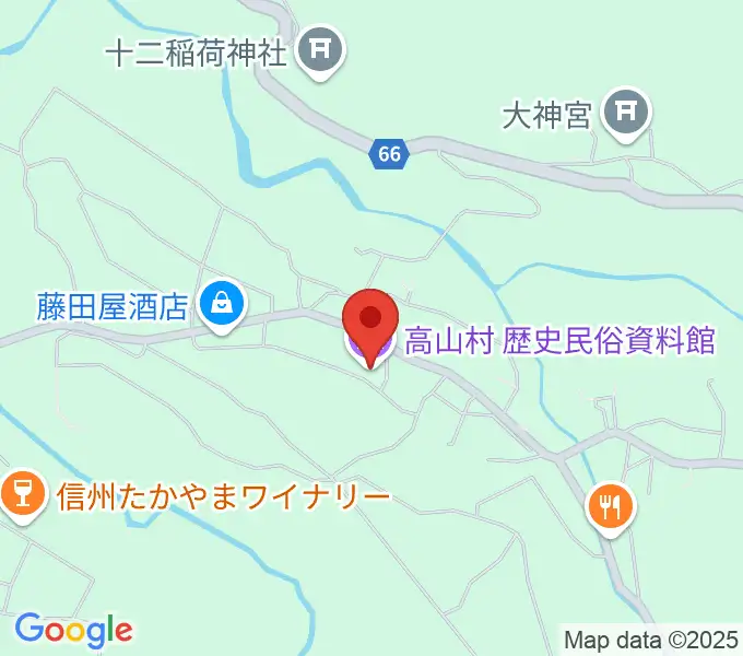 高山村歴史民俗資料館の地図