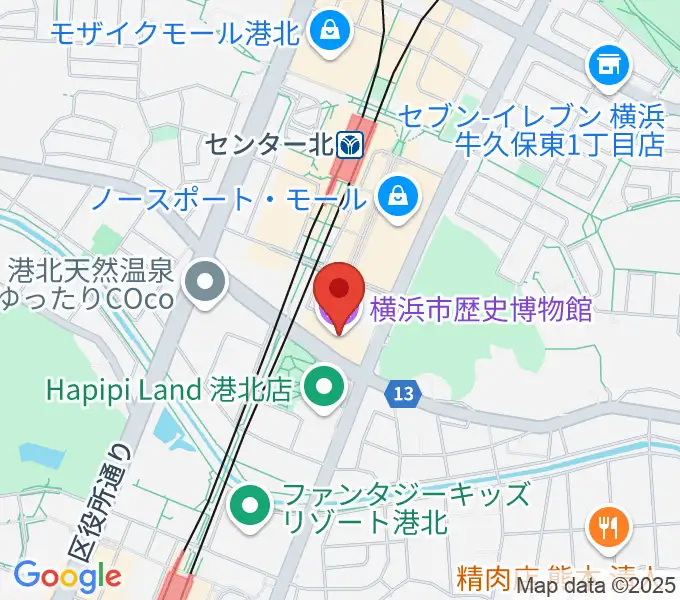 横浜市歴史博物館の地図