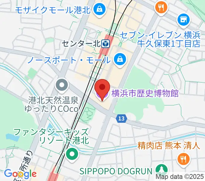 横浜市歴史博物館の地図