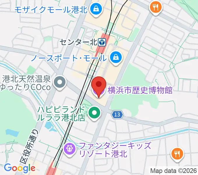 横浜市歴史博物館の地図