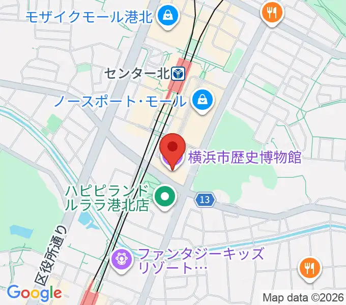 横浜市歴史博物館の地図
