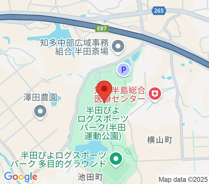 半田ぴよログスポーツパーク陸上競技場の地図