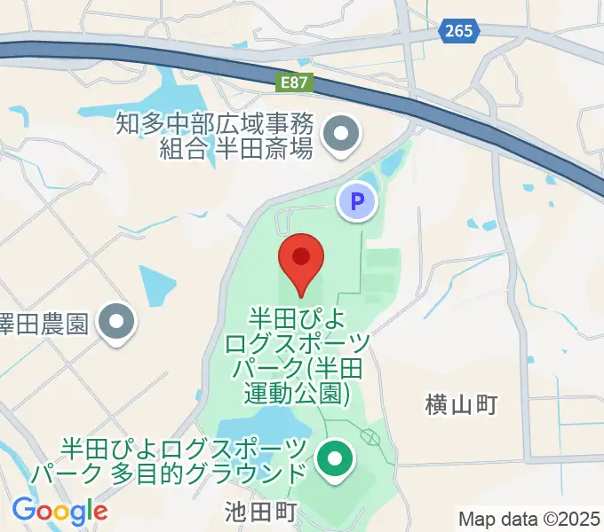 半田ぴよログスポーツパーク陸上競技場の地図