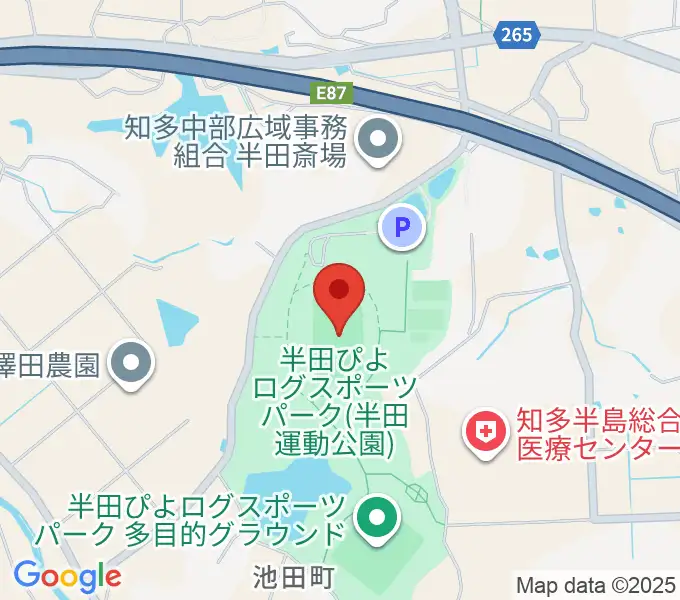 半田ぴよログスポーツパーク陸上競技場の地図
