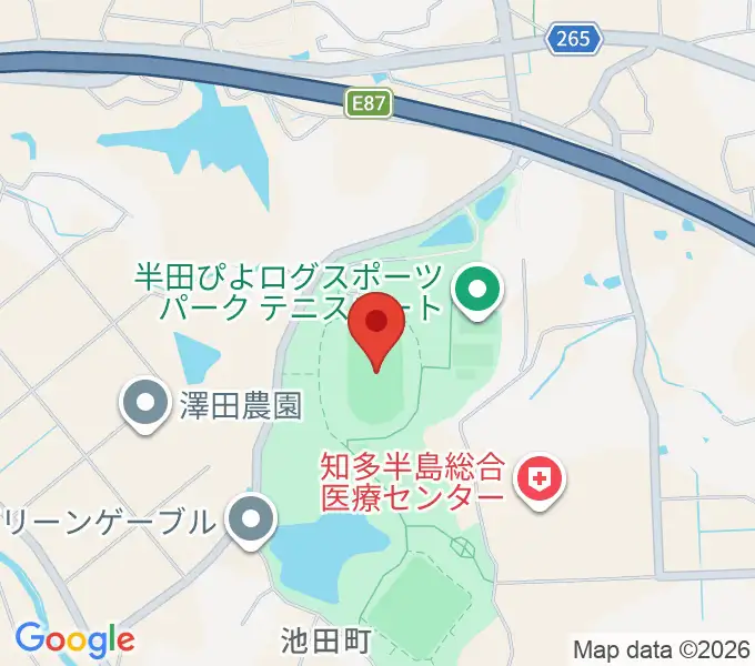 半田ぴよログスポーツパーク陸上競技場の地図