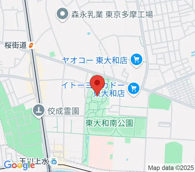 東大和S&D体育館の地図
