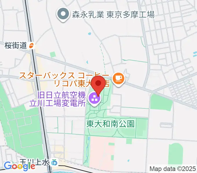 東大和S&D体育館の地図