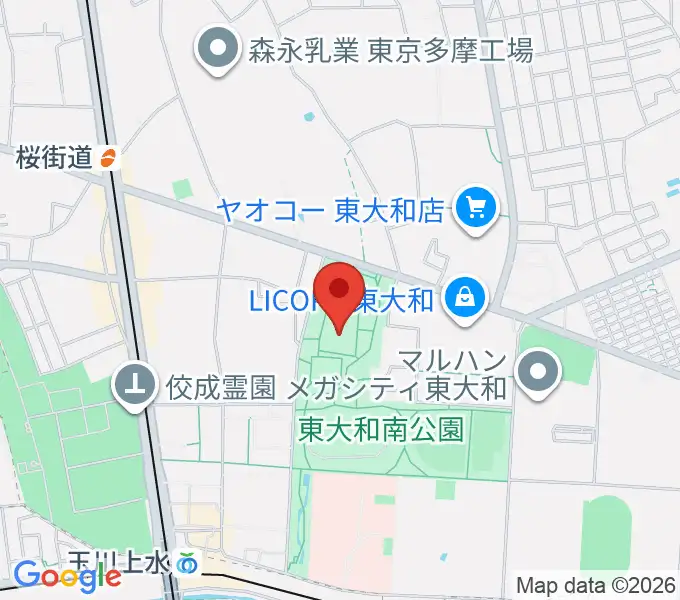 東大和S&D体育館の地図