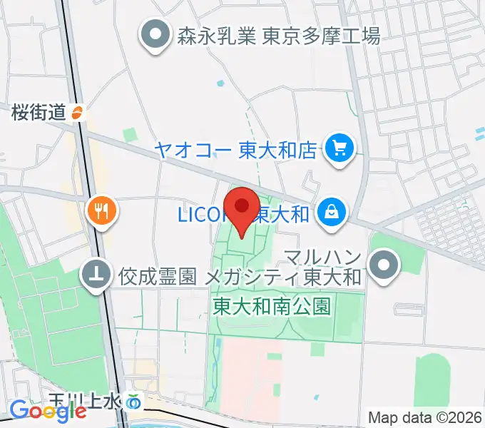 東大和S&D体育館の地図