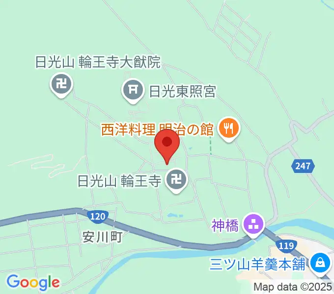 日光山輪王寺宝物殿の地図