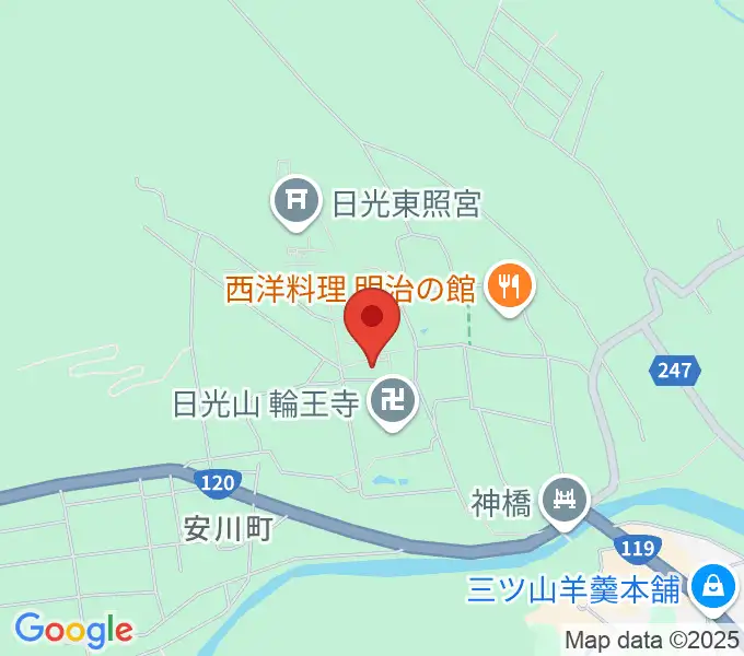 日光山輪王寺宝物殿の地図
