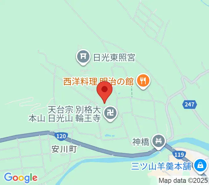 日光山輪王寺宝物殿の地図