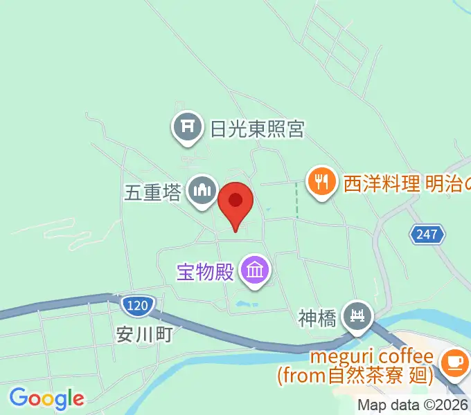 日光山輪王寺宝物殿の地図