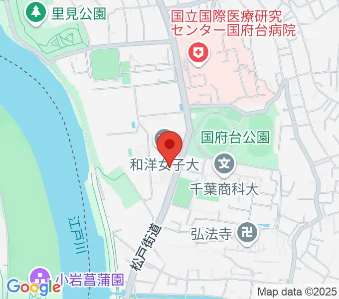和洋女子大学文化資料館の地図