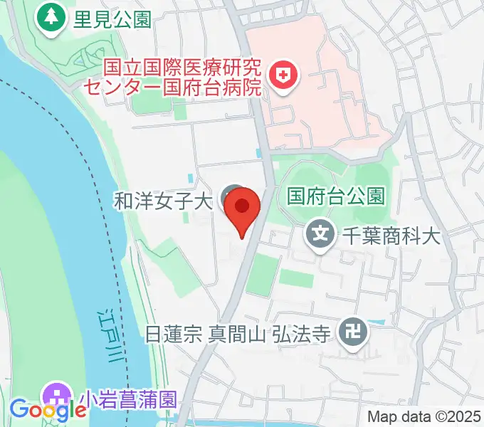和洋女子大学文化資料館の地図