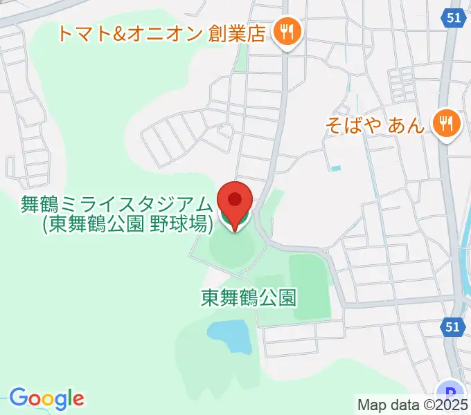 舞鶴ミライスタジアムの地図