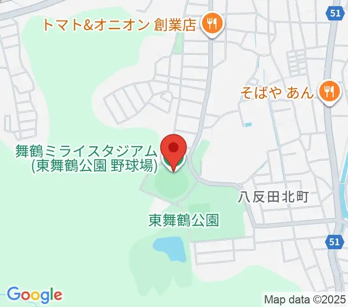 舞鶴ミライスタジアムの地図