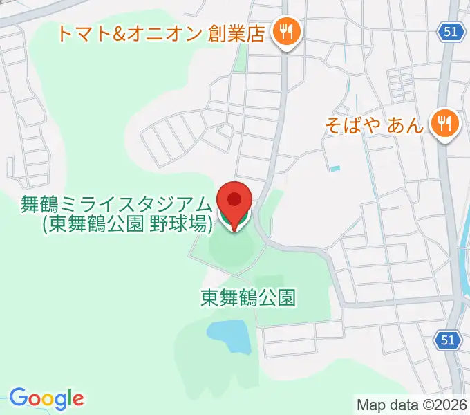 舞鶴ミライスタジアムの地図