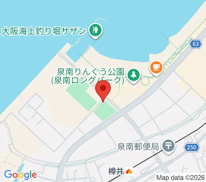 J:COMサザンスタジアムの地図