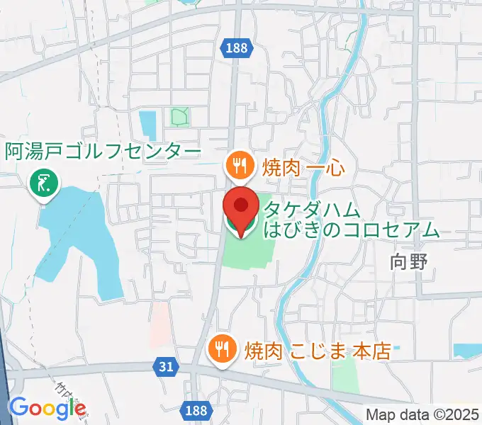 タケダハムはびきのコロセアムの地図