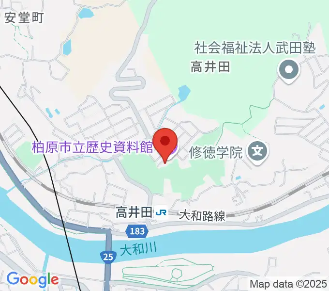 柏原市立歴史資料館の地図
