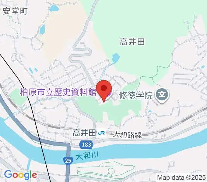 柏原市立歴史資料館の地図