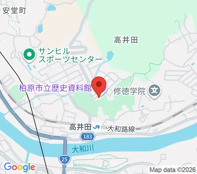 柏原市立歴史資料館の地図