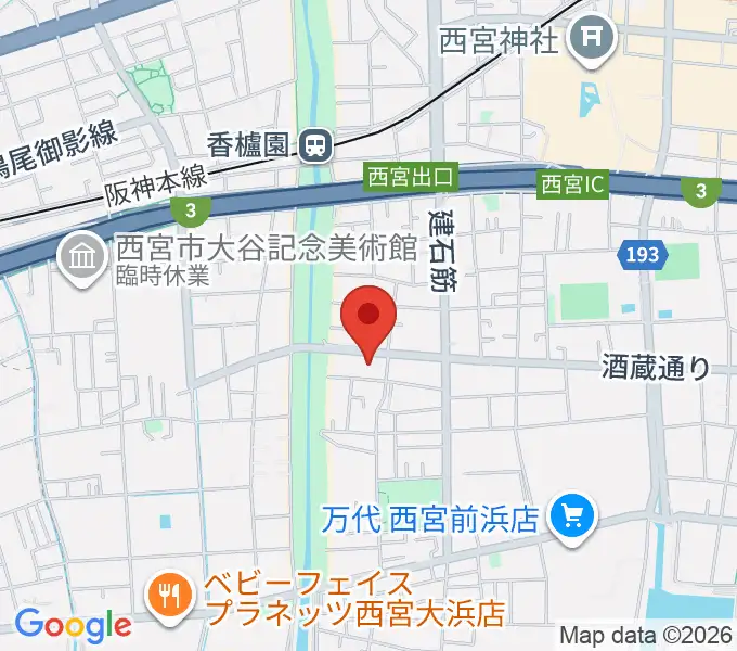 西宮市立郷土資料館の地図