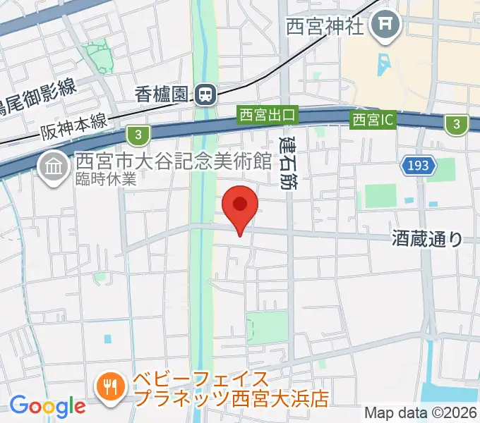 西宮市立郷土資料館の地図
