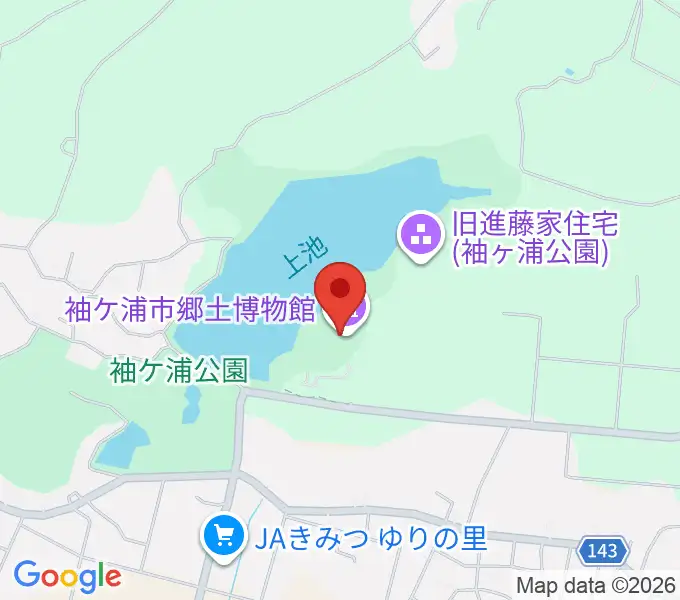 袖ケ浦市郷土博物館の地図