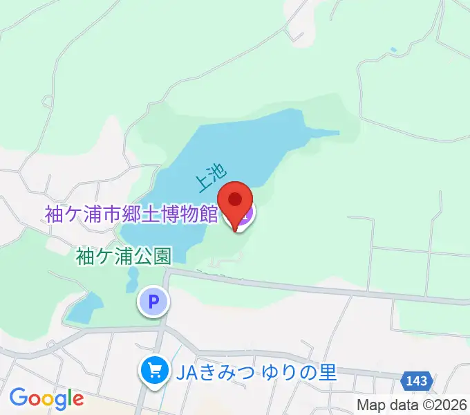 袖ケ浦市郷土博物館の地図