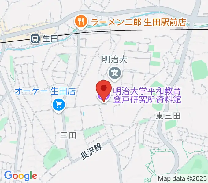 明治大学平和教育登戸研究所資料館の地図
