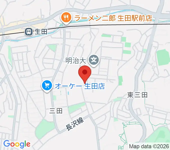 明治大学平和教育登戸研究所資料館の地図